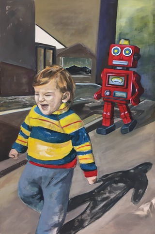 Roboto II (2020), Oil and acrylic on canvas, 80 x 120 cm